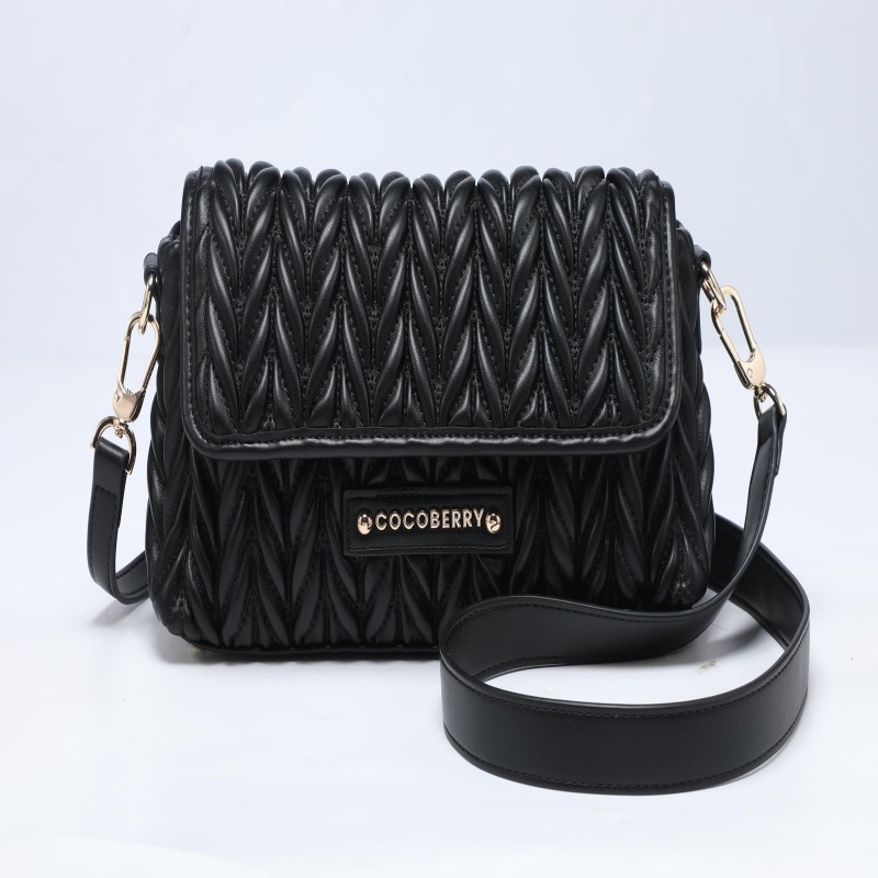 Cocoberry Chocolate Brown Quilted Crossbody Bag