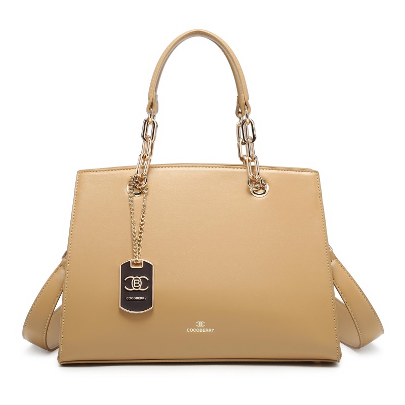 Cocoberry  Stylish Leather Handbag cream